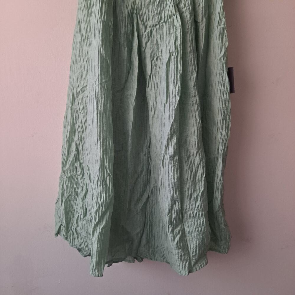 NWT Lulus Heavenly Energy Textured Dress Puff Sleeve Midi Sage Womens Size XL - Picture 7 of 12